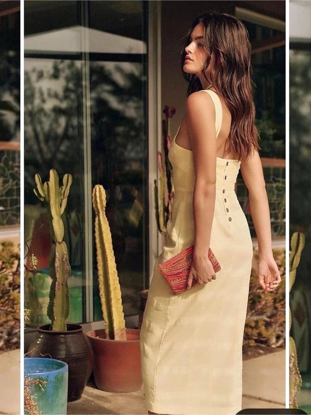 Free People Free-est At Leisure Midi Dress One-Shoulder Yellow